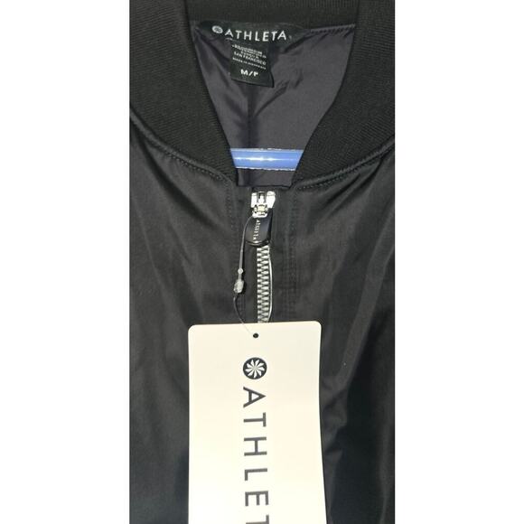NEW Athleta Bomber Jacket Black NWT Size Medium/P - Picture 6 of 13